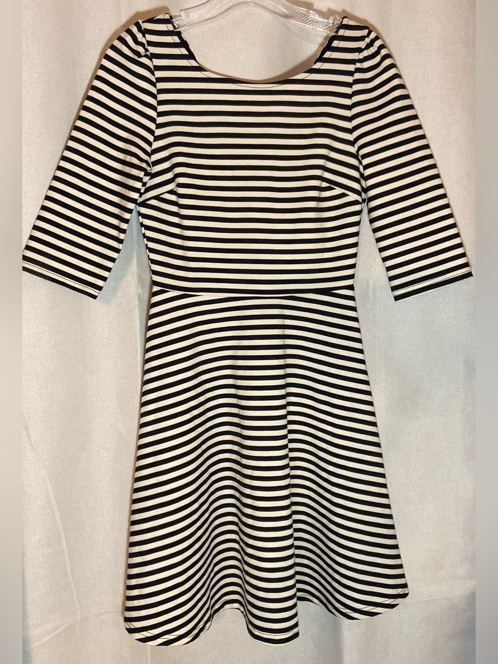 Pixley Black and White Striped Fit & Flare Dress